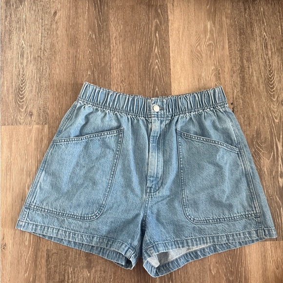 Madewell Pants - Denim Elastic-Waist Women’s Shorts - Light Blue